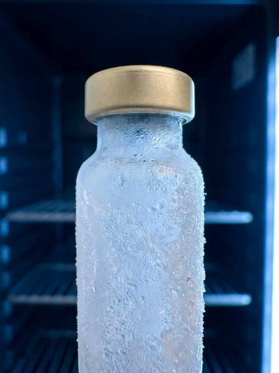 Vial in a cooled storage unit