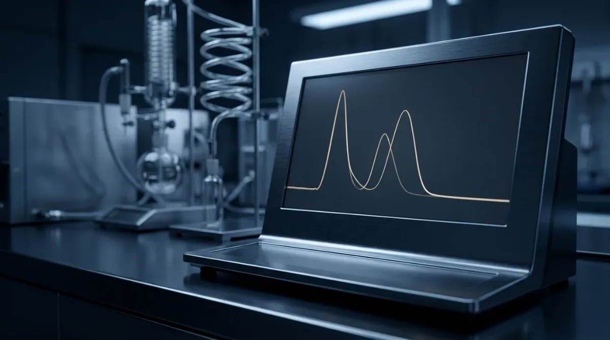 HPLC instrument with chromatogram